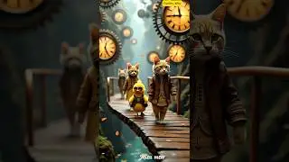 Magical Cat Family Journey Underwater & clockworld✨🐾 #MisuMew #adventure #aishorts #catfamily