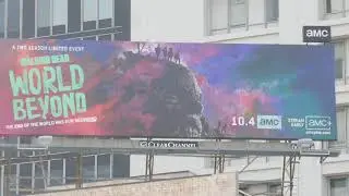 The Walking Dead World Beyond Billboard AMC Zombies TWD October 4 Los Angeles California USA