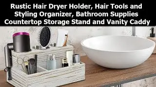 Rustic Hair Dryer Holder, Hair Tools and Styling Organizer & Features