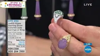 Judith Ripka Sterling Silver Colored Jade and Diamonique...