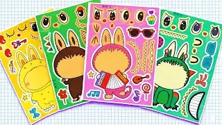 Satisfying Video ASMR Labubu Stickers On Cardboard With Crazy Sounds You Must See!