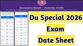 Du Special 2026 Exam Datesheet Comment | Ran2Goal DU SOL