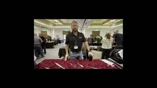 The 2023 Solvang Custom Knife show at the Table of John Horrigan of Elite Knives Knives.