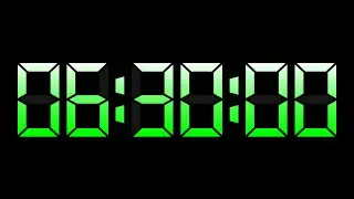 SILENT - 6 Hour and 30 Minute Countdown Timer with Chapters - LCD Bold - Green & White