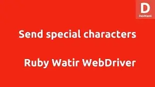 Send special characters Keys Watir WebDriver
