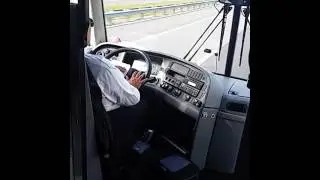 Red Coach USA dangerous driver.