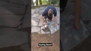 Did you know you can seal stone. it's brings the stone to life. #flagstone #granite #patio #cottage