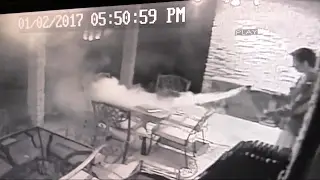 Charging Laptop Bursts Into Flames Caught on Tape | ABC News