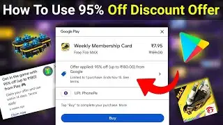 How To Use 95% Off In Free Fire | 95% Offer In Playstore | Google Play Store 95% Discount Offer 2024