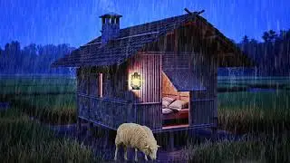 Deep Sleep in 3 Minutes 🪵🌧️ Cozy Cabin Rain on the Roof | Black Screen Sleep Sounds