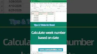 Calculate week number from date in Excel