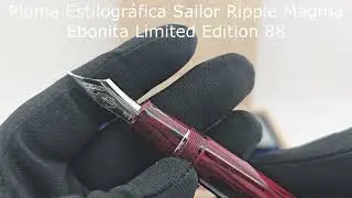 cruzaltpens - Pluma Estilogr&aacute;fica Sailor Ripple Magma Ebonita Limited Edition 88