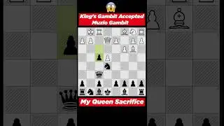 King's Gambit Accepted  Muzio Gambit ,My Queen Sacrifice.  #chess