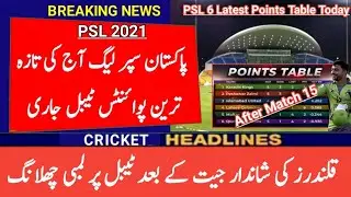 PSL 6 Latest Points Table after Match 15 | Latest Points Table after Qalandars vs United Match 15