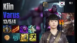 Kiin Top Varus vs Zaahen lol KR solo rank Full Game 16.1 | 기인 바루스 vs 자헨