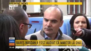 Rares Bogdan, audiat ca martor la DNA