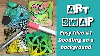 Create your Art Swap Squares || Easy Idea || Doodle on a random background