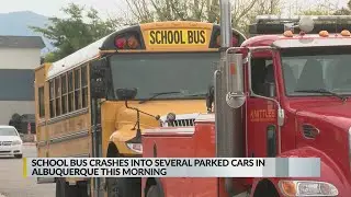School bus crashes into parked cars in northeast Albuquerque