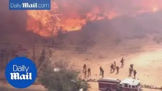 California brush fire threatens homes as it burns out of control - Daily Mail