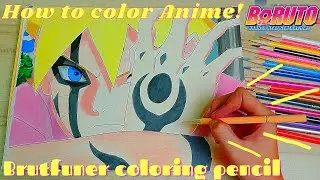 How To Color Anime using Brutfuner Coloring Pencils || Boruto Uzumaki || MacAnimeArt