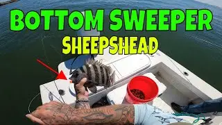 How to Catch early spring Sheepshead with the BOTTOM SWEEPER JIG ** nonstop action