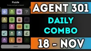 Agent 301 Puzzle 18 November 2024 | Agent 301 Puzzle Today | Agent 301 Daily Combo | AGP