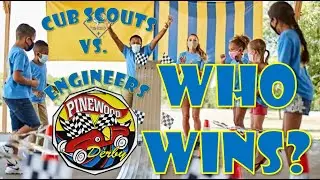Can 4 professional engineers beat 4 Cub Scouts at the Pinewood Derby?