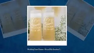 Wedding Toast Glasses - Mr and Mrs Stemless Champagne Flutes
