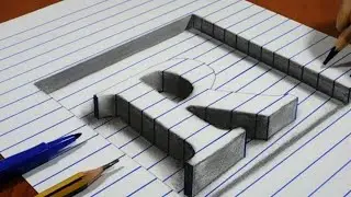 3D Trick Art on line Paper, Letter R
