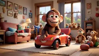The Monkey Drove My Toy Car 🐵🚗 | Fun Learning Story for Kids | Educational Kids Video
