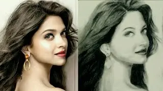 Pencil sketch of Deepika Padukone