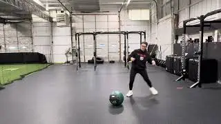 med ball slams to shuffle 