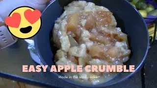 Slow cooker/Crock-pot Apple and Pear crumble. Use up any left over fruit in this easy desert