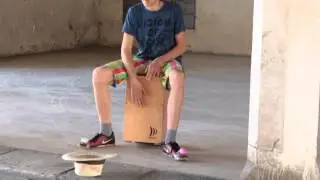 Playing CAJON on the street | 12 years old