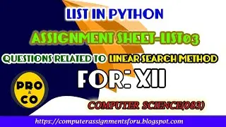 LIST IN PYTHON(ASSIGNMENT-LIST03)