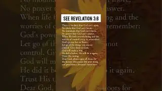 God Will Make a Way &ndash; Revelation 3:8 #amen #faith #motivation #lovejesuschrist  #gospelmusic #shorts