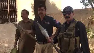 Heavy heavy weapons recovered during raid in terrorist hidouts at Sachal.