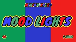 Relaxing Color Changing Screen- Green vs Blue vs Red [Mood Lights- Medium Speed- 1 Hour].