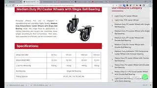 Medium Duty PU caster Wheel with Single Ball Bearing &ndash; Procaster Wheels Private Limited   Google Chr
