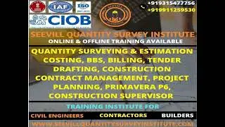 Quantity Survey & Estimation Course | Billing Engineering Course | Tender & Contract Mangmt. Course