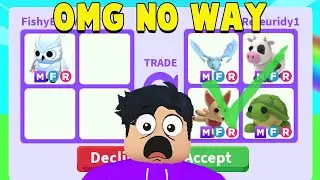 Trading MEGA NEON SNOW OWL in A RICH ADOPT ME Server.. (BEST TRADES)