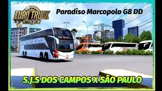 Bus Manobrando em São José dos Campos viajando com Paradiso Marcopolo G8 DD Catarinense RBR