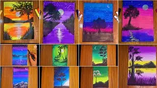 SSoft pastel colour drawing beautiful 😍 Painting ✨️ scenery drawing ✨️