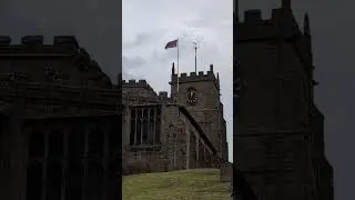 FLAG FLYING HIGH AT AUDLEM CHURCH