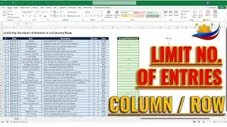 Limit Number of Entries in a Column or Row  | Excel Tagalog Tutorial