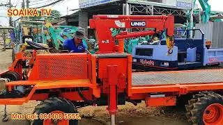 Xe rapid alltrac 3 cầu 10 b&aacute;nh, 4 m&aacute;y, c&oacute; tời, cẩu 1 tấn, tải trọng 5 tấn.