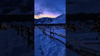 Looking for moon? #Village #Snow #NorthernLights.#bear