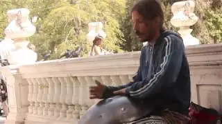 Bizarre Instrument--Awesome Handpan player in Buen Retiro Park, Madrid; April 16, 2017