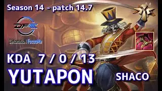 【JPサーバー/M1】DFM Yutapon シャコ(Shaco) VS タリヤ(Taliyah) SUP - Patch14.7 JP Ranked【LoL】