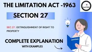 Limitation Act 1963 | Section 27 | Helpful for JMFC MPSC & Judiciary Exams | #LawVista